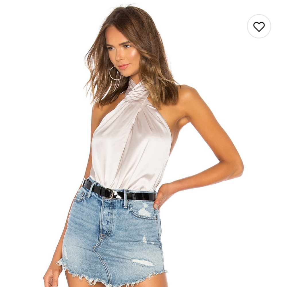 Superdown Amerie Pleated Halter Top (color: bone)-NWT